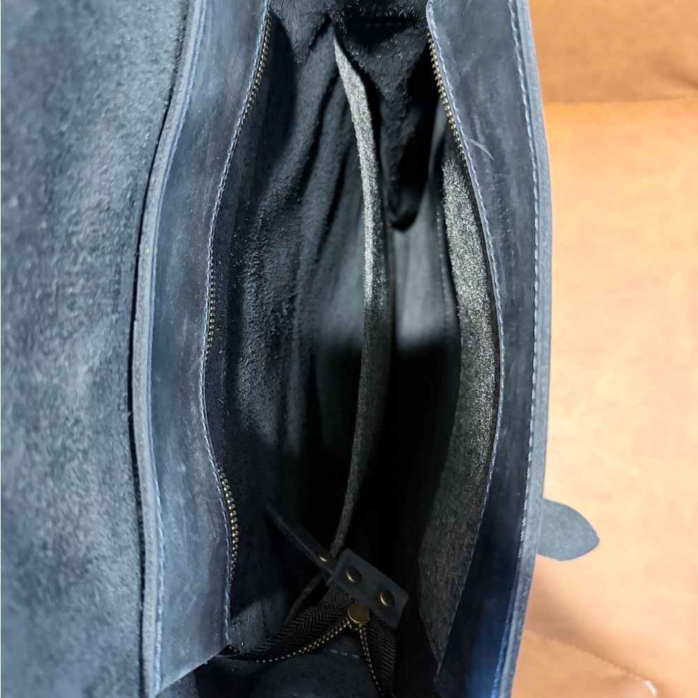Blue Leather Backpack - Picture 4 of 5